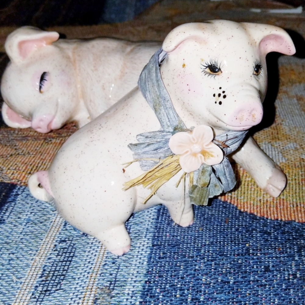 Cute little sleepy pig set.